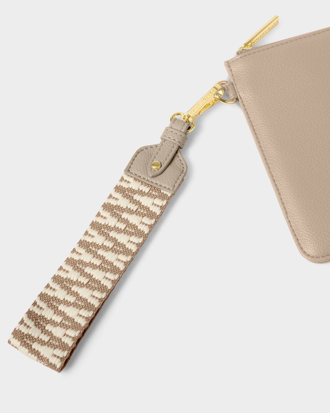 Zig Zag Canvas Wrist Strap In Taupe