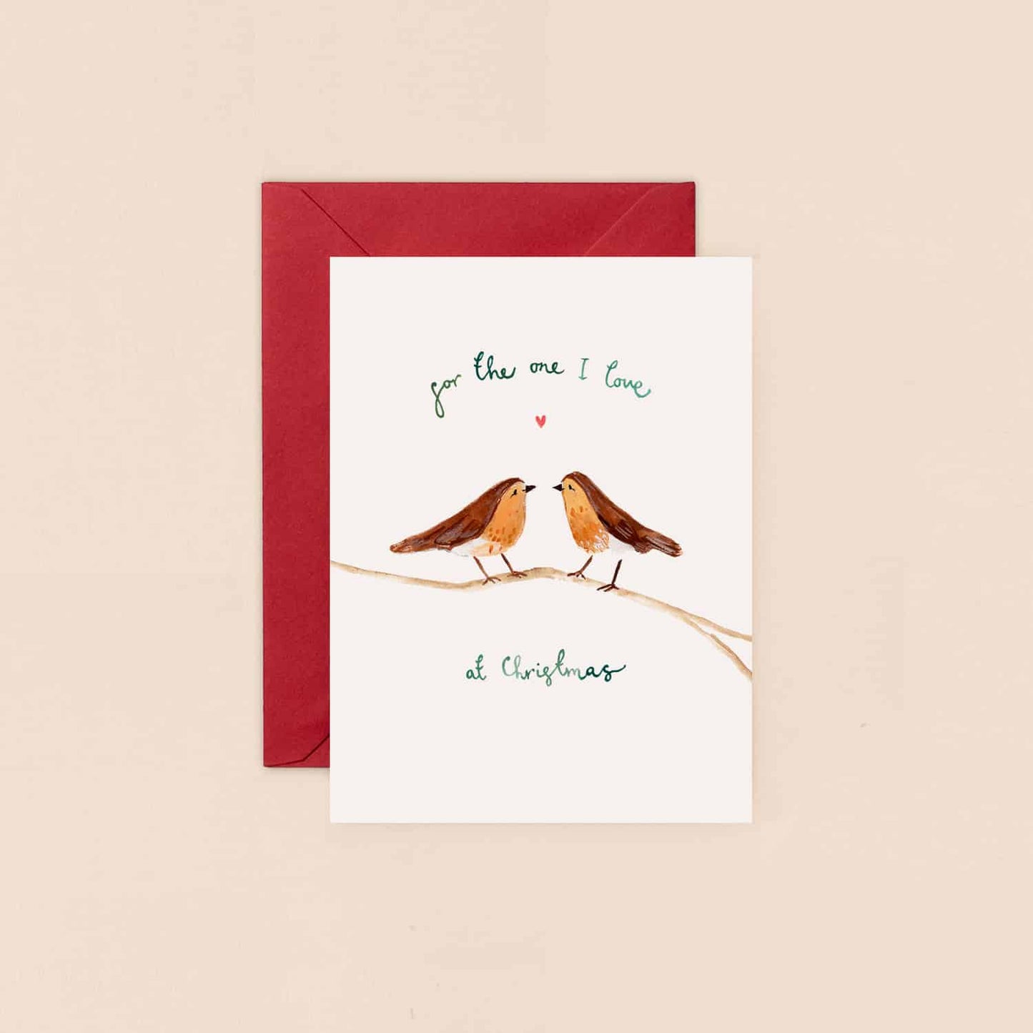 For The One I Love Robins Mini Christmas Card