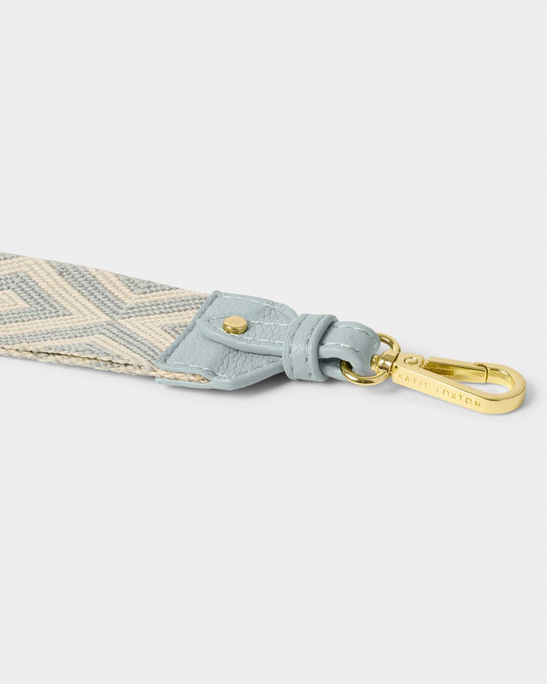 Chevron Canvas Wrist Strap in Duck Egg Blue