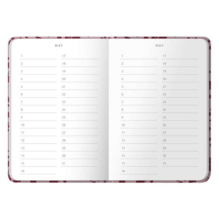 Address & Birthday Book Burgundy Splatter