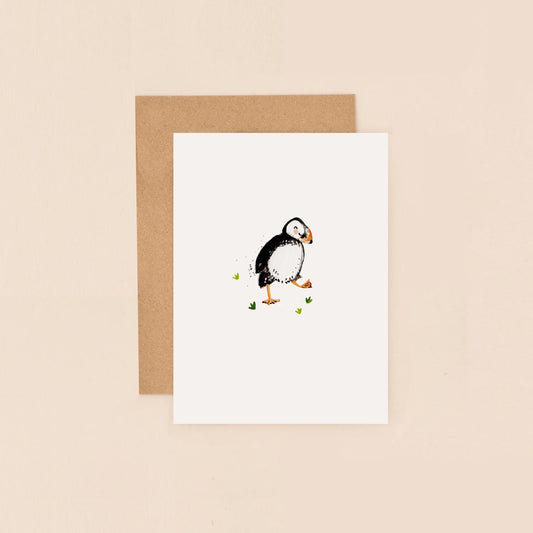 Happy Puffin Mini Greetings Card