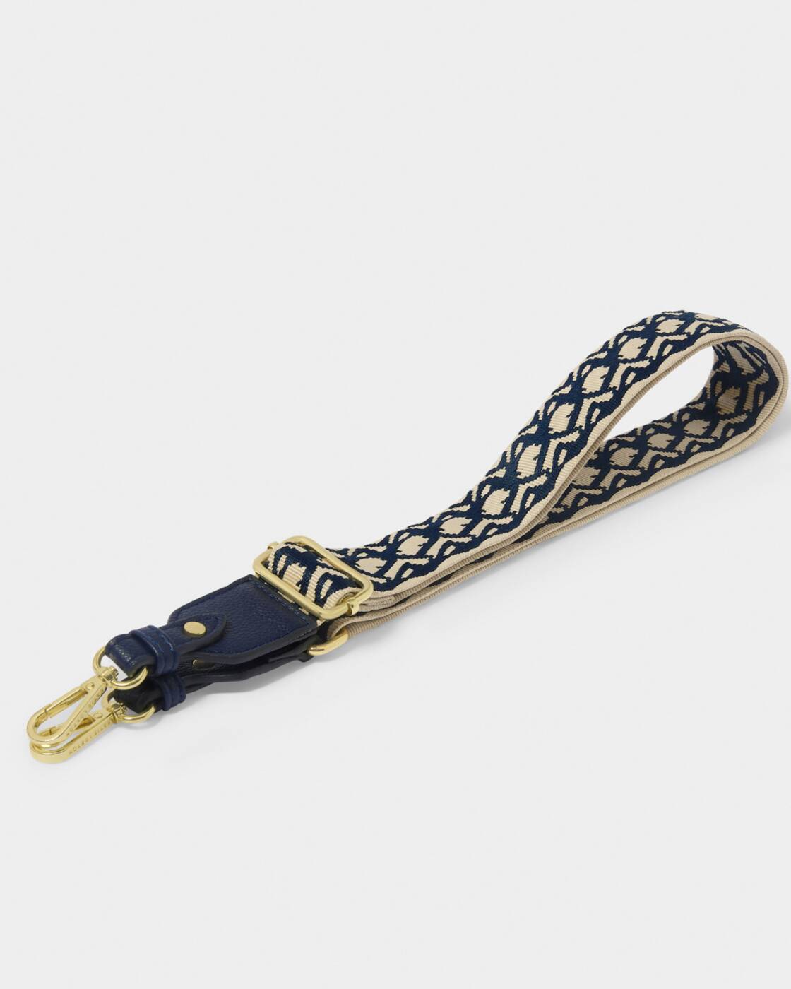 Abstract Canvas Bag Strap in Midnight Blue
