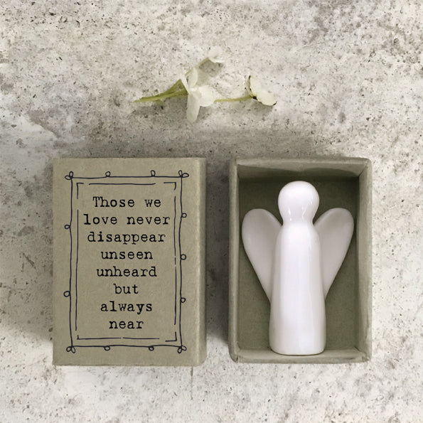 East Of India Matchbox Porcelain Angel Those We Love