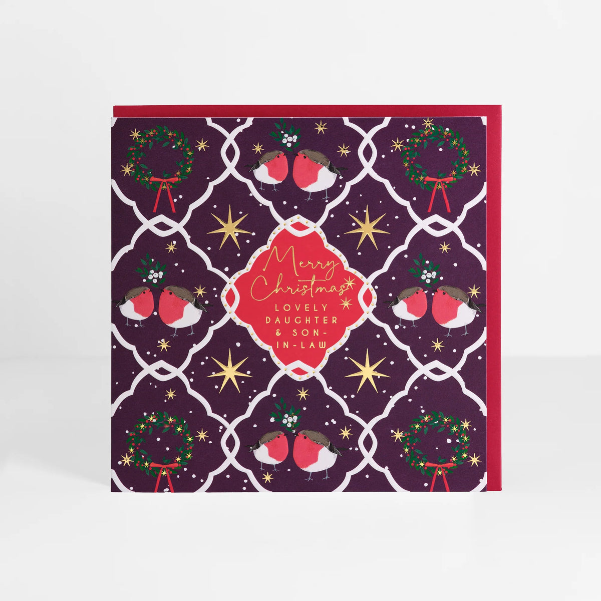 Daughter & Son In Law Geometric Christmas Greetings Card