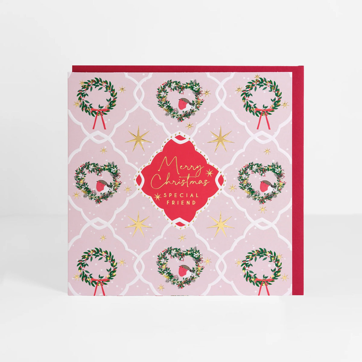 Friend Geometric Christmas Greetings Card