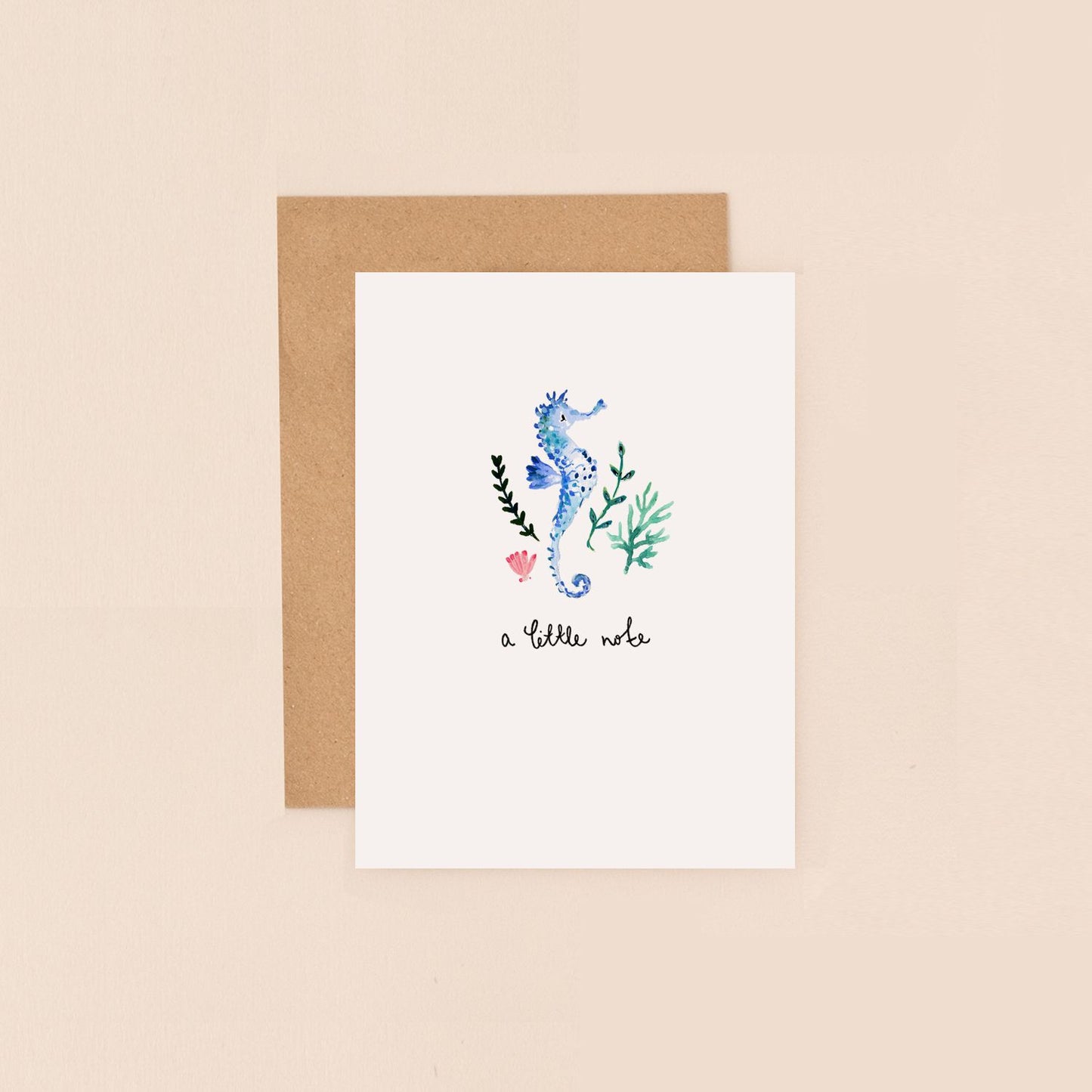 Seahorse a Little Note Mini Greetings Card