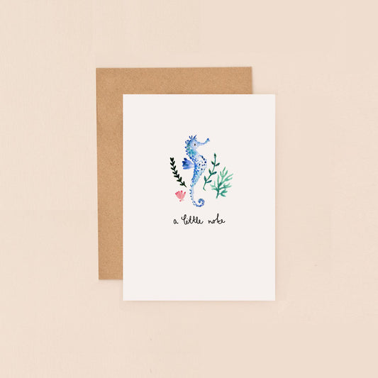 Seahorse a Little Note Mini Greetings Card