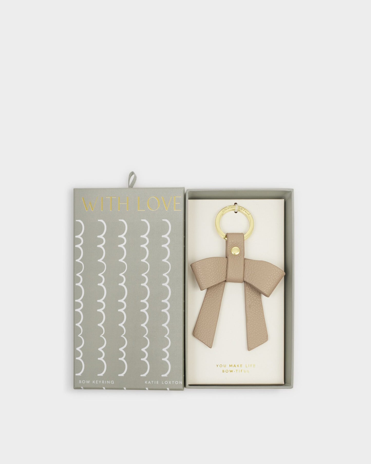 Katie Loxton Boxed Bow Keyring Taupe