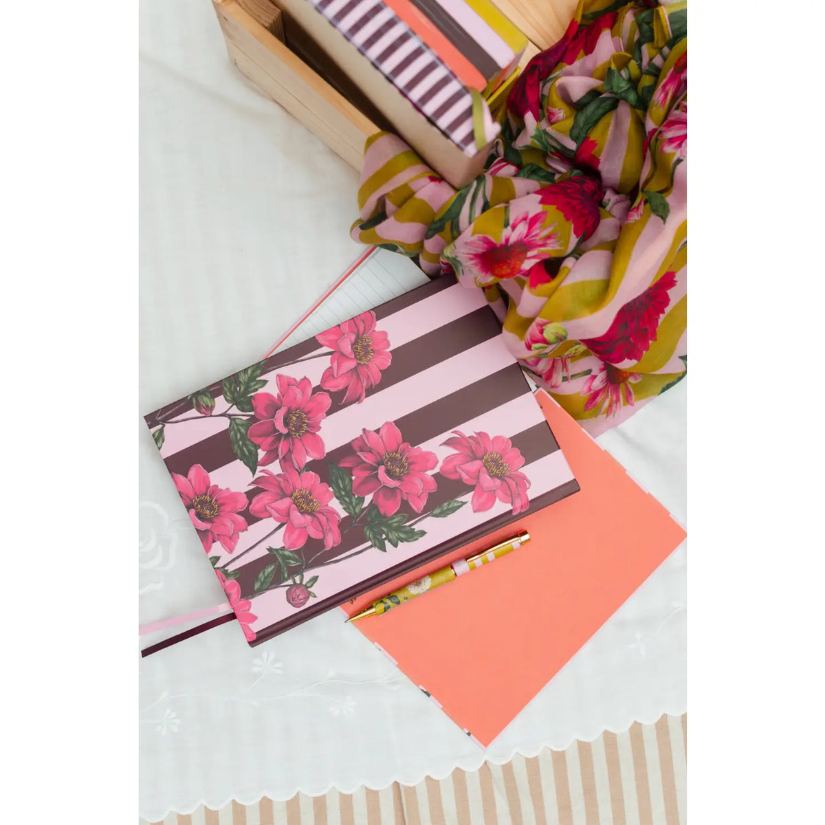 Joy Floral Stripe Notebook