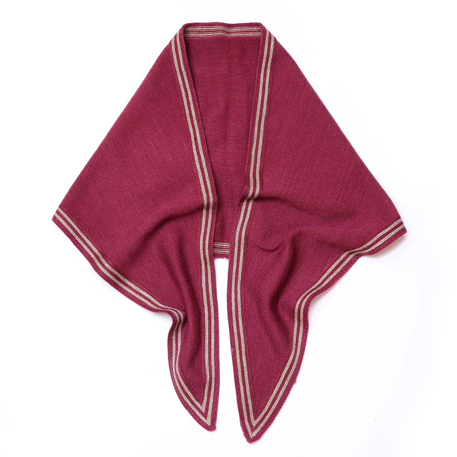 Fine Knit Triangle Scarf Berry