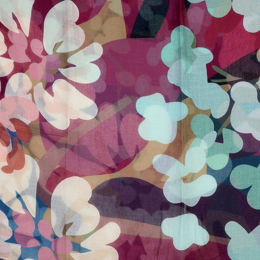 Plum & Teal Botanical Print Scarf