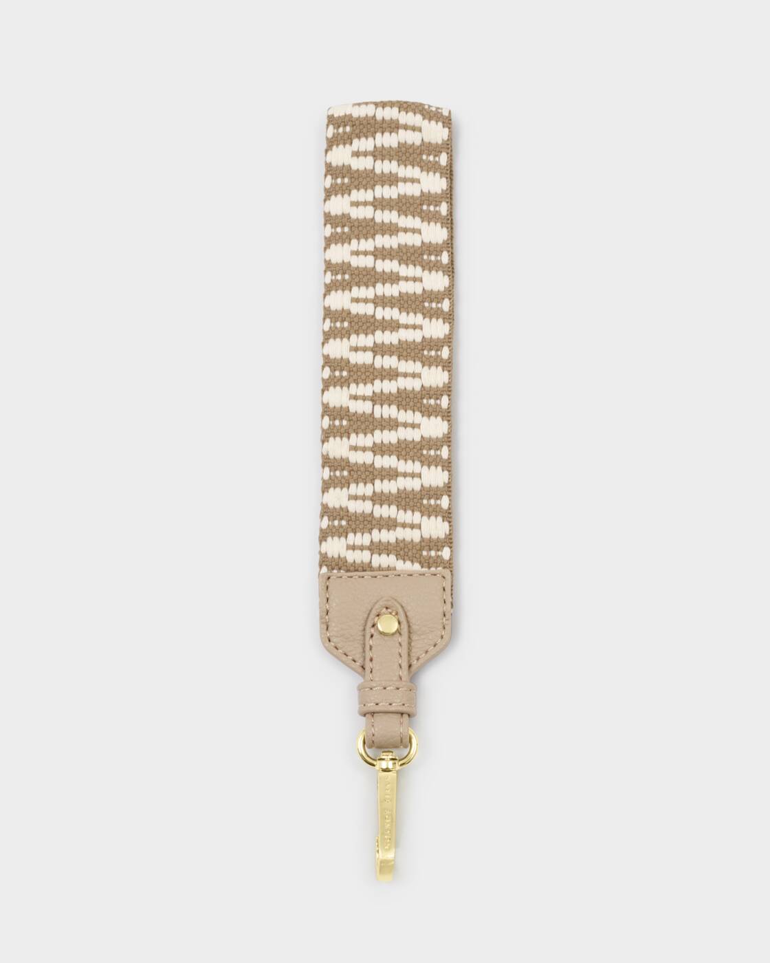 Zig Zag Canvas Wrist Strap In Taupe