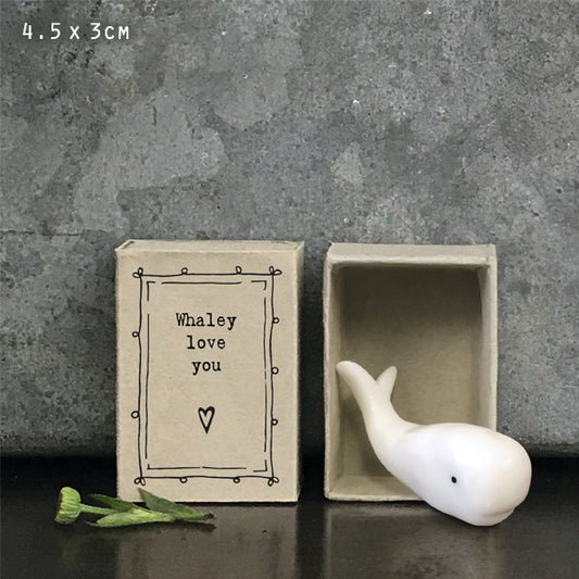 Whaley Love You Matchbox Porcelain Whale