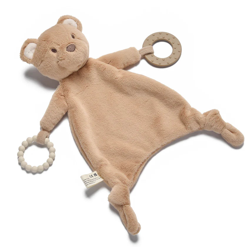Bear Baby Comforter with Silicone Teething Rings