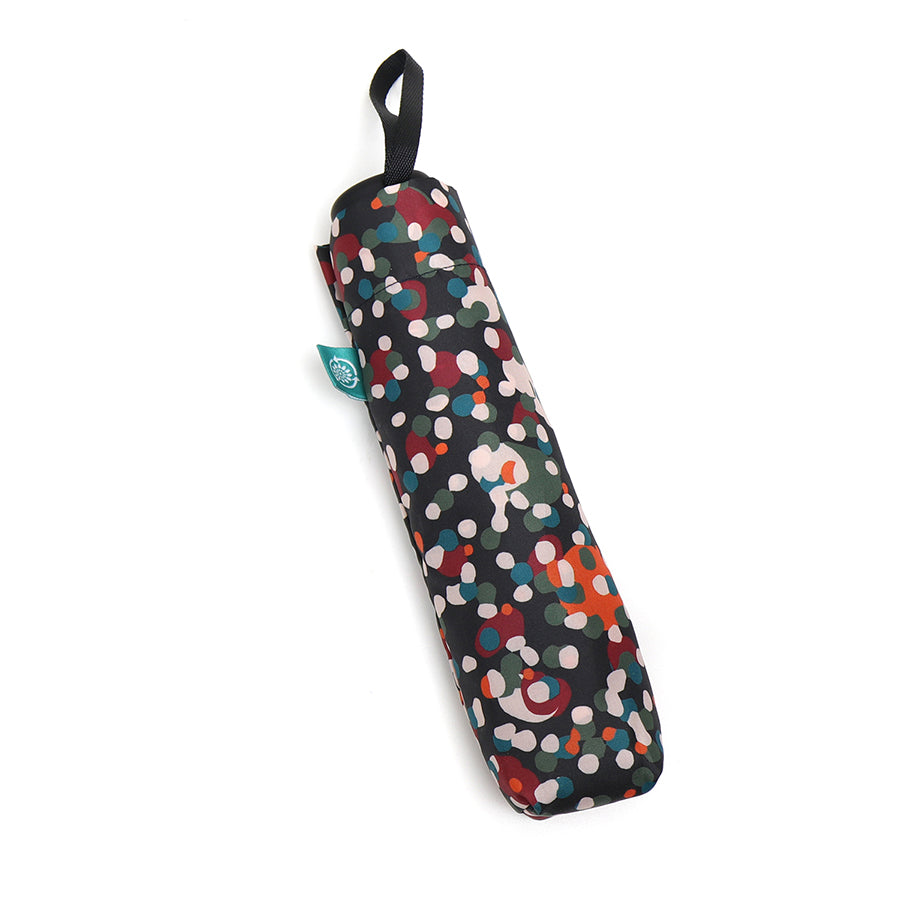 Recycled Multicoloured Dotty Print Umbrella Red