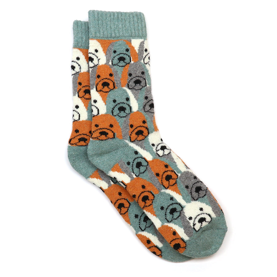 Striped Dog Socks Green