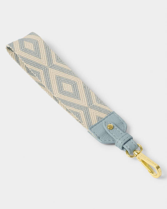 Chevron Canvas Wrist Strap Duck Egg Blue