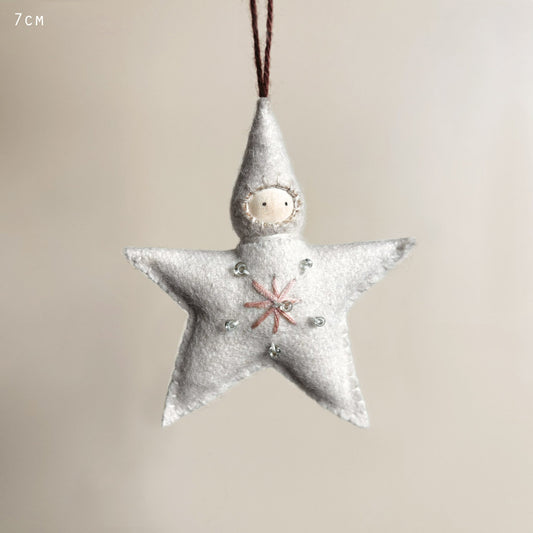 Small Felt Star Baby Cream