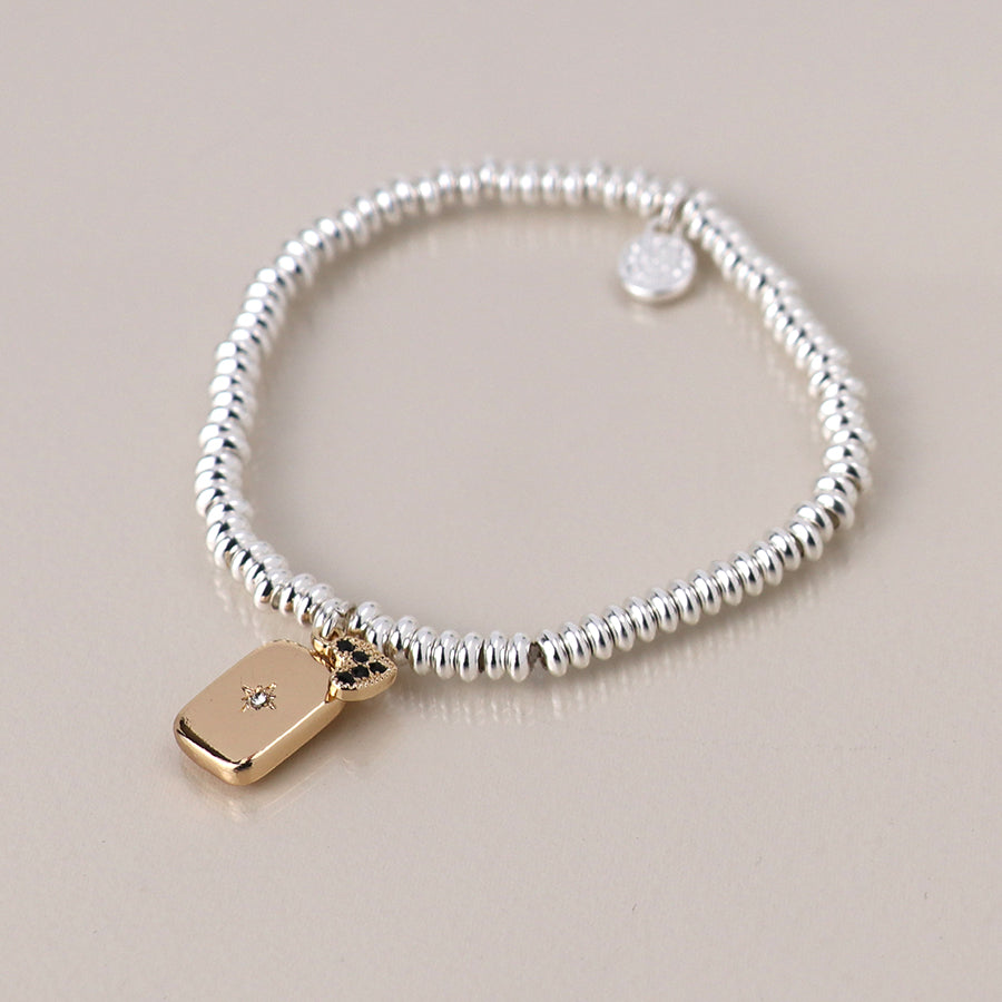 Amulet & Heart Charm Bracelet Silver
