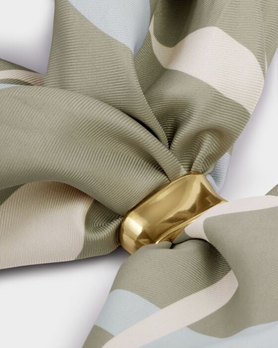 Katie Loxton Stripe Satin Multiway Scarf in Sage & Pastel Blue