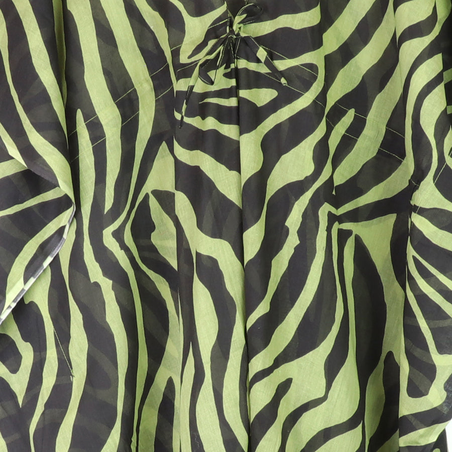 Lime/Black Zebra Print Long Kimono