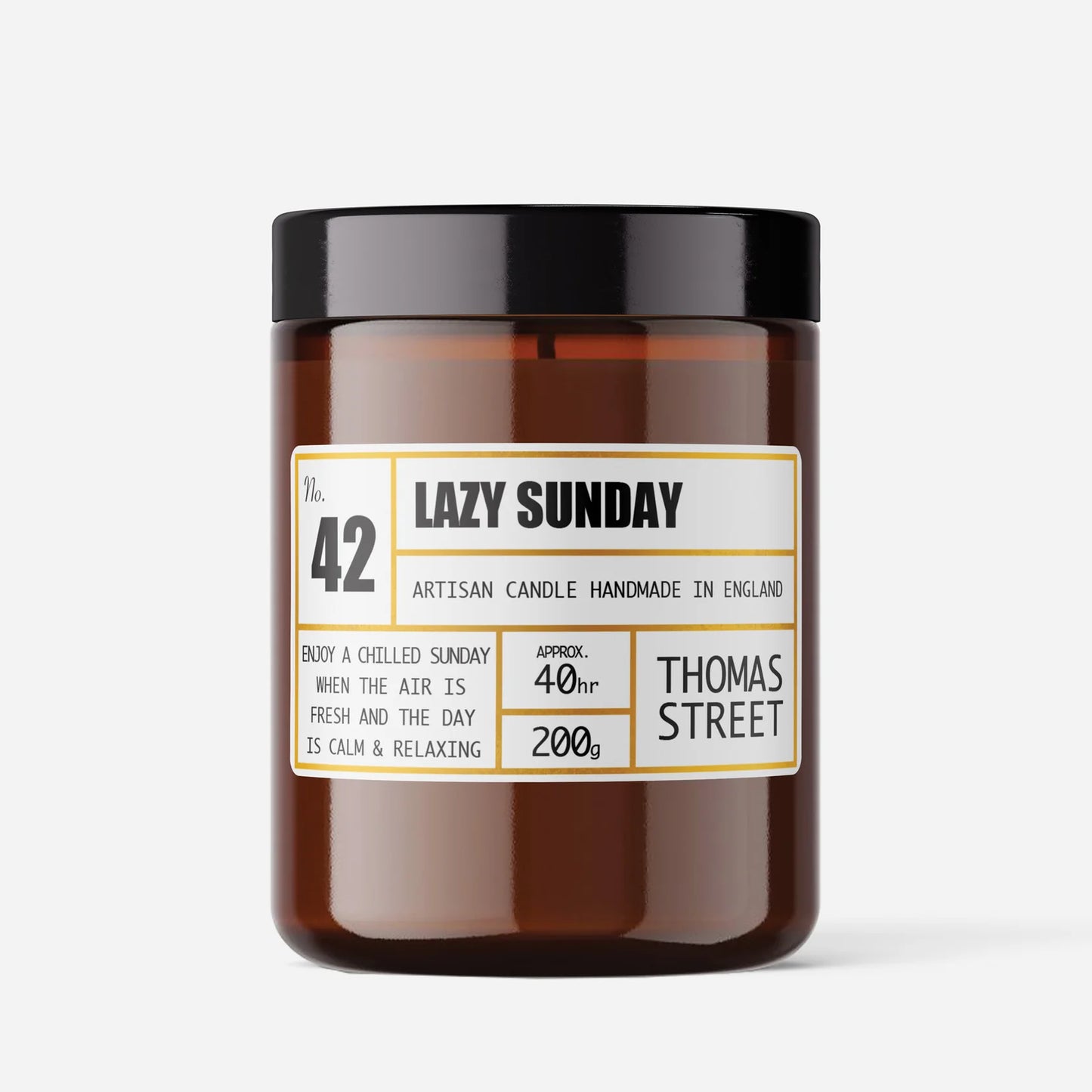 Thomas Street Apothecary Candle Jar 200g Lazy Sunday No.42