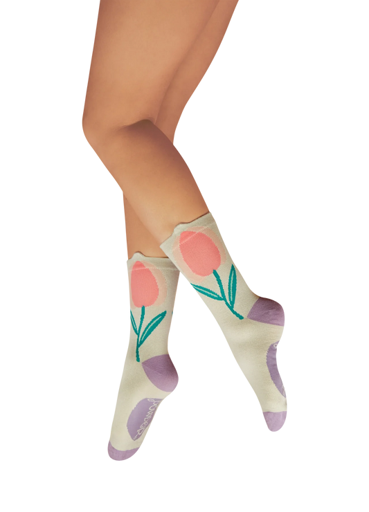 Tulip Ladies Ankle Socks in Coconut