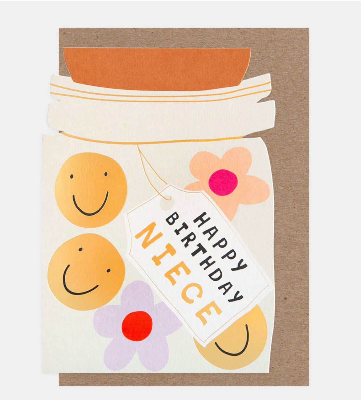Jar Of Smiles & Flowers Niece Birthday Greetings Card