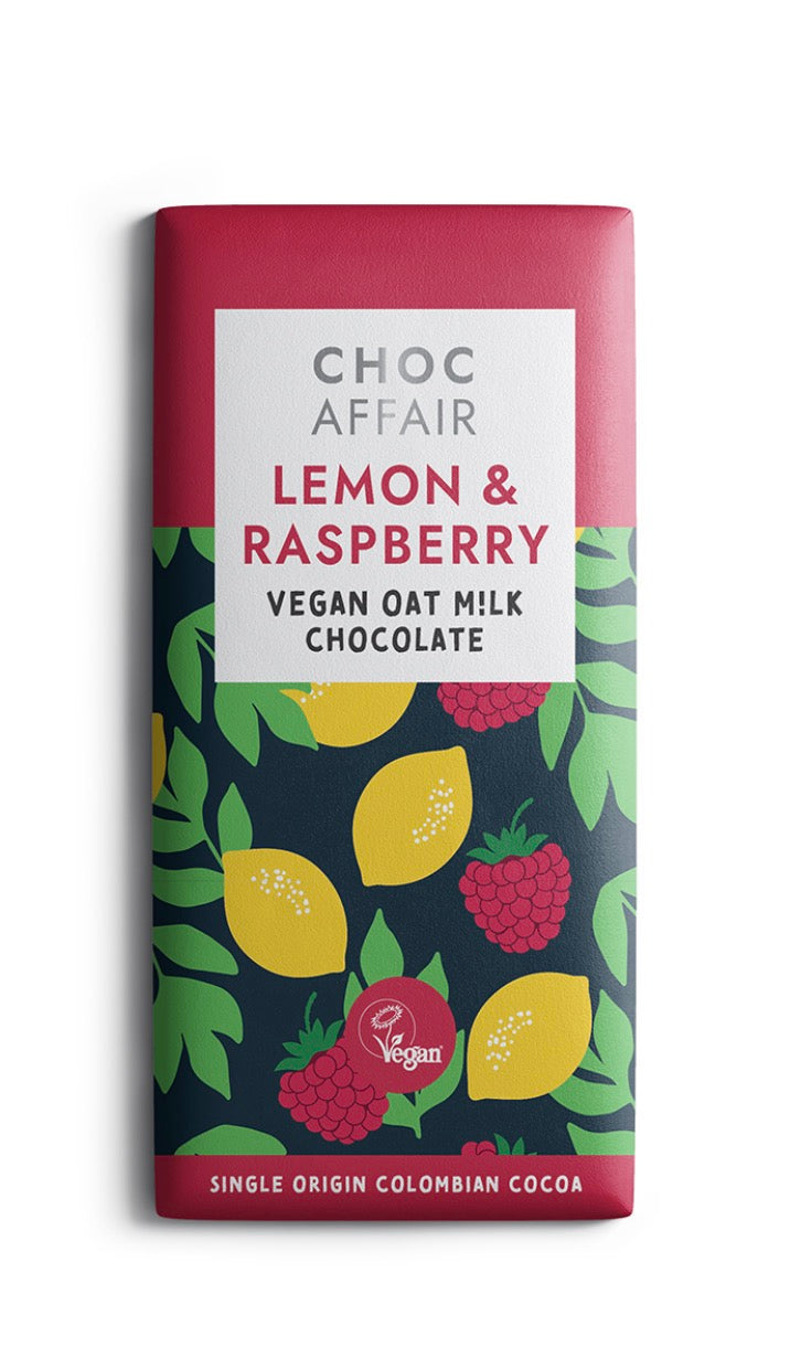 Lemon & Raspberry Oat Milk  Chocolate Bar