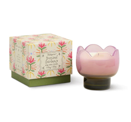 Tulip Glass Candle - Bronzed Gardenia