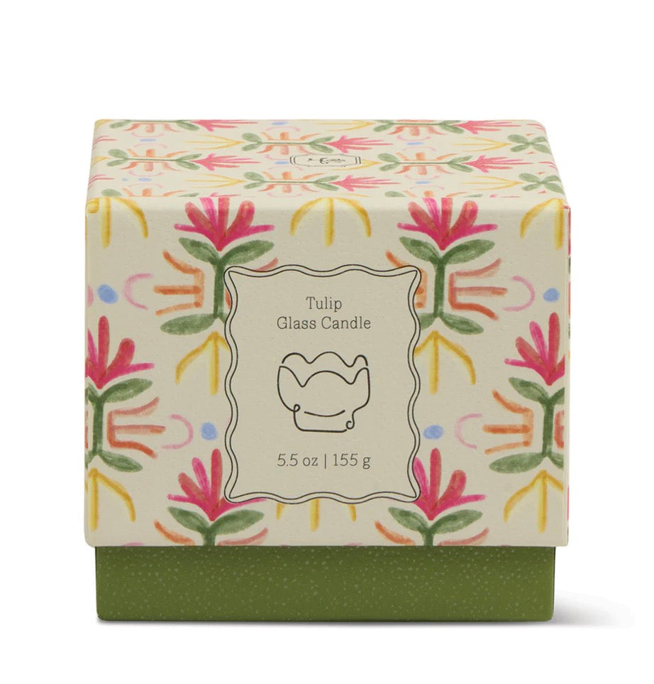 Tulip Glass Candle - Bronzed Gardenia