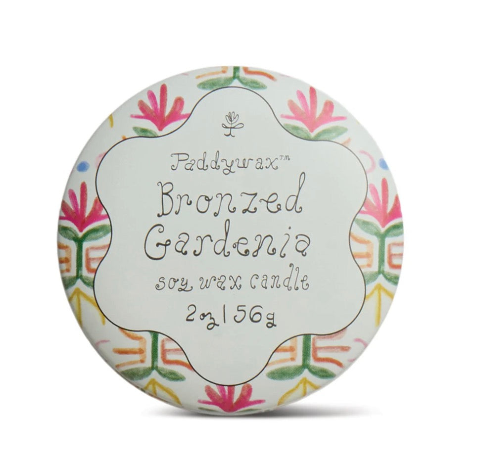 Tulip Printed Tin Candle - Bronzed Gardenia