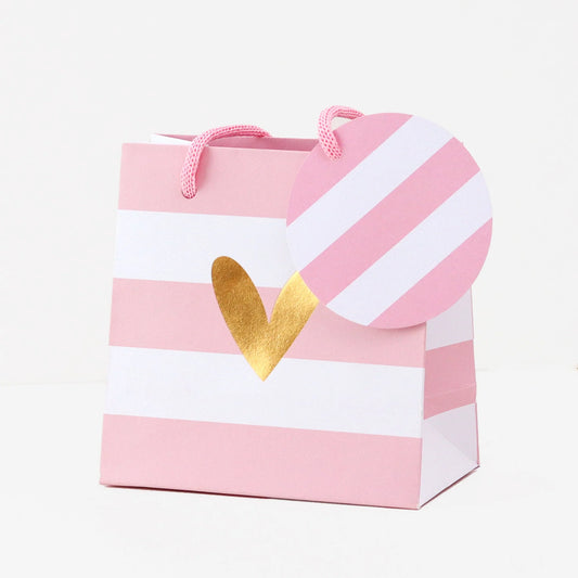 Pink Stripe Small Gift Bag