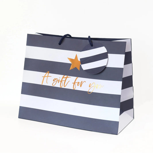 Navy Stripe Medium Gift Bag