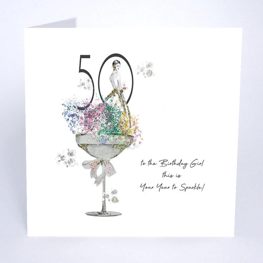 50th Birthday Time To Sparkle Greetings  Card