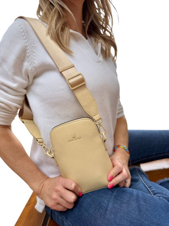 Crossbody Cell Phone Bag Misted Yellow