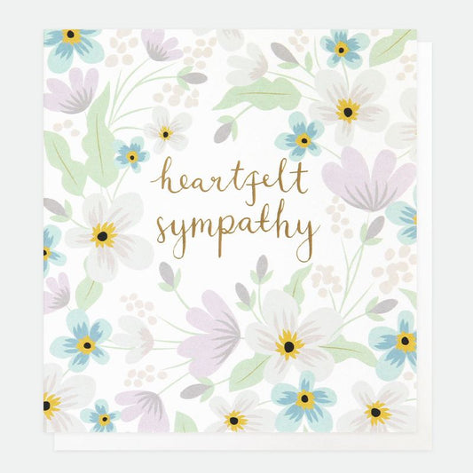 Heartfelt Sympathy Pastel Flowers Greetings Card