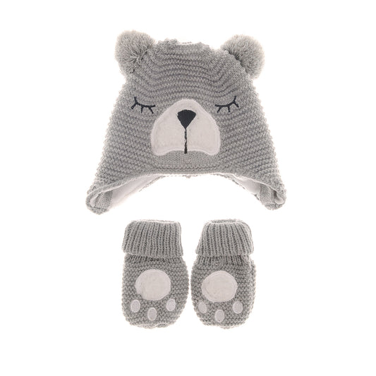 Bear Woolly Hat and Mittens