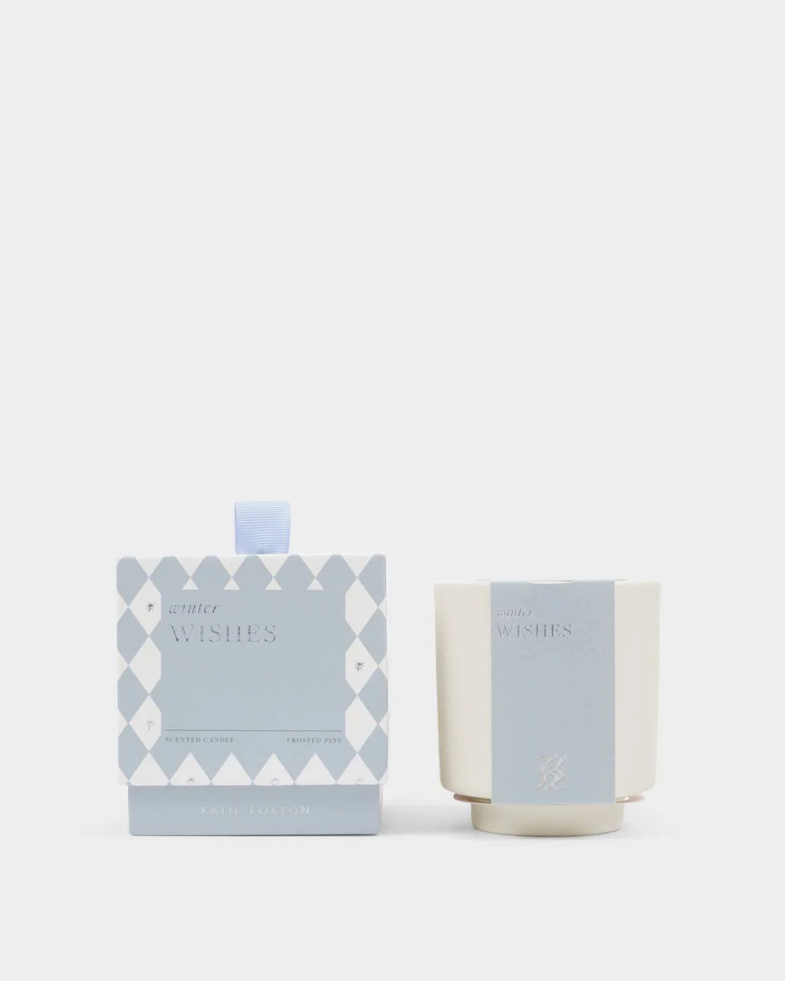 Katie Loxton Ceramic Sentiment Candle ‘Winter Wishes’ Frosted Pine & Cedarwood