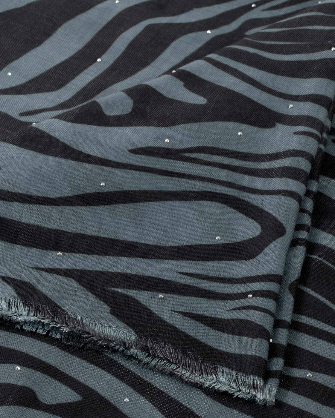 Katie Loxton Zebra Print Studded Scarf in Navy & Black