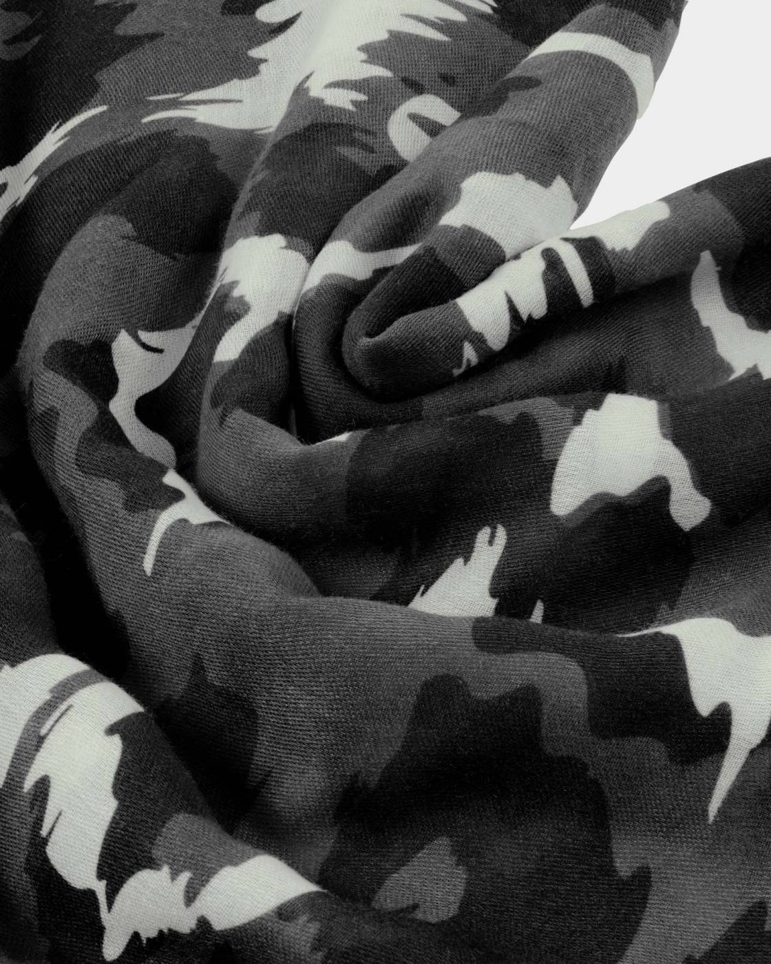 Katie Loxton Brush Stroked Leopard Print Scarf in Grey & Black
