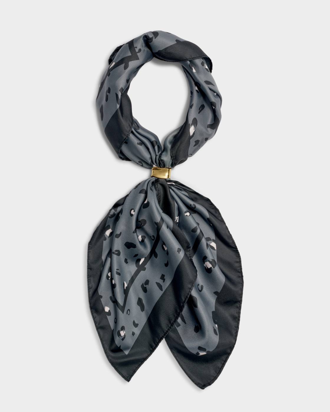 Katie Loxton Leopard Satin Multiway Scarf in Navy & Black