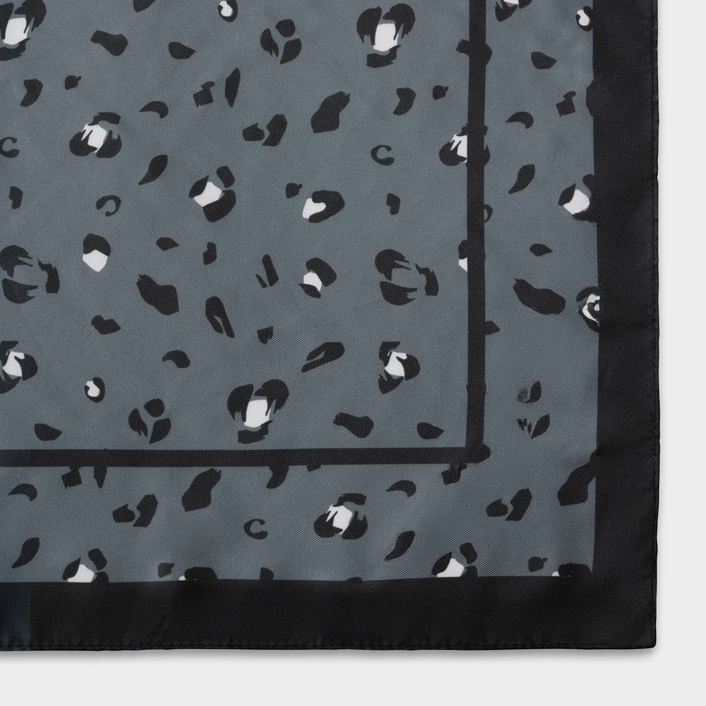 Katie Loxton Leopard Satin Multiway Scarf in Navy & Black