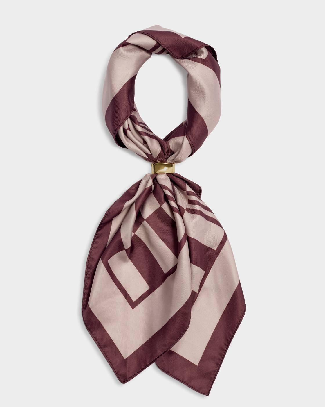 Katie Loxton Check Satin Multiway Scarf in Pink & Cherry