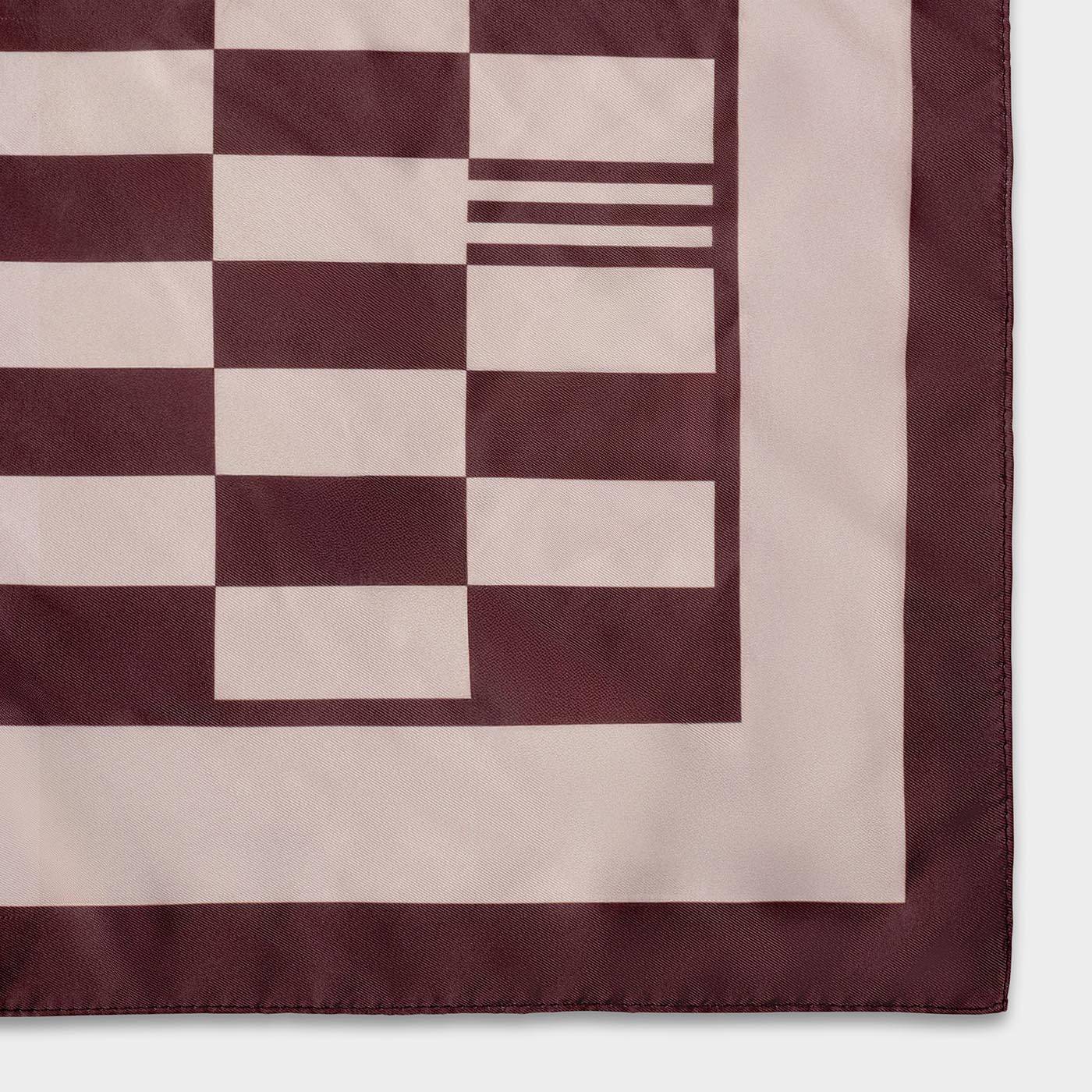 Katie Loxton Check Satin Multiway Scarf in Pink & Cherry