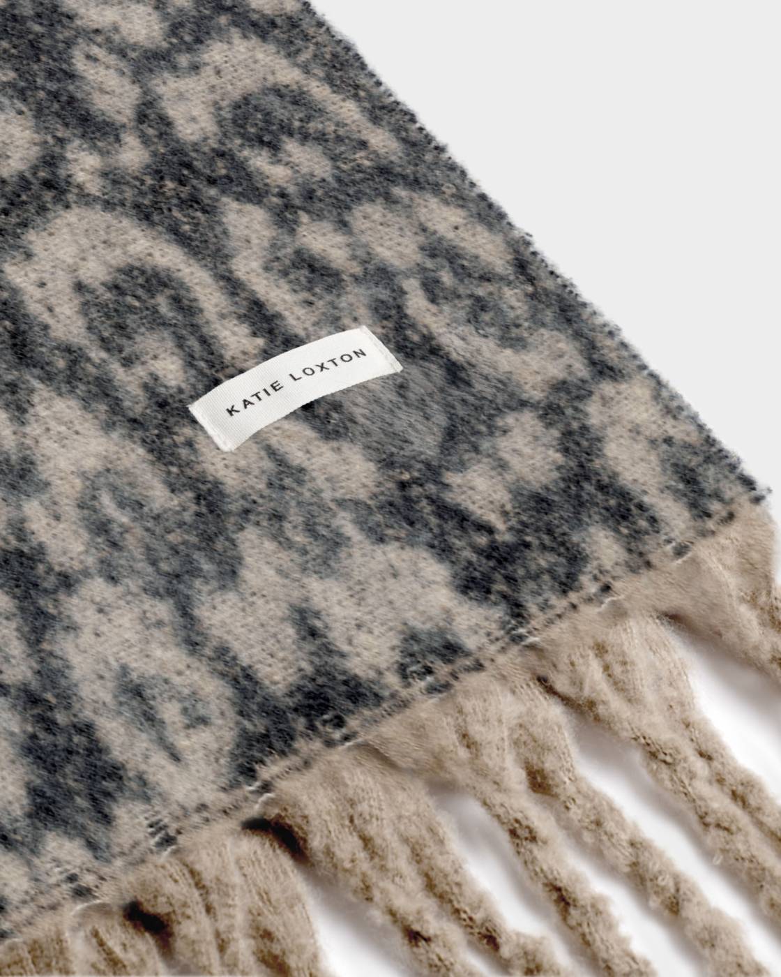 Katie Loxton Recycled Leopard Scarf in Taupe & Chocolate