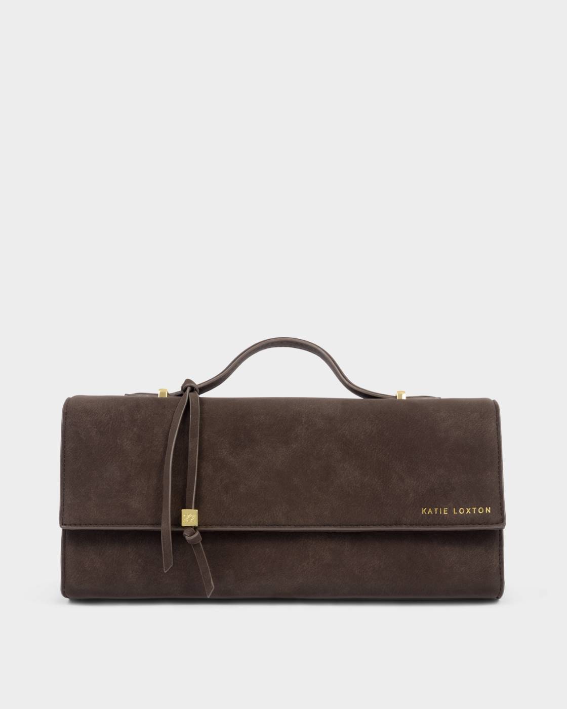 Katie Loxton Alma Suedette Clutch Chocolate