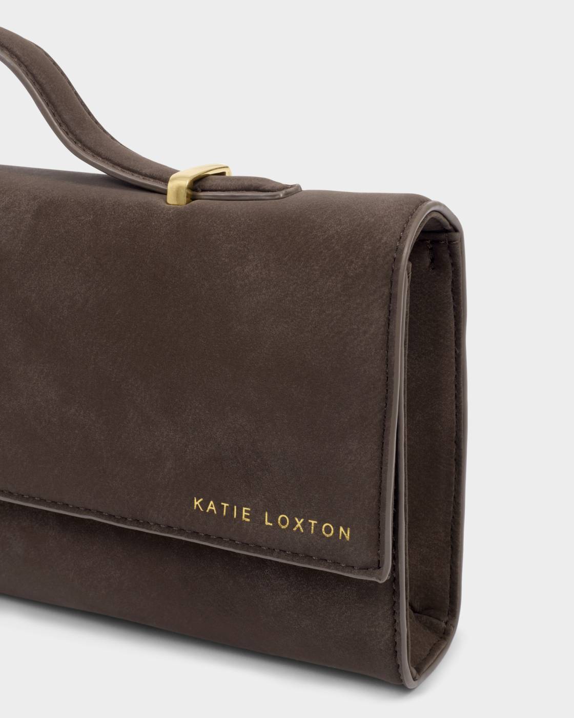 Katie Loxton Alma Suedette Clutch Chocolate