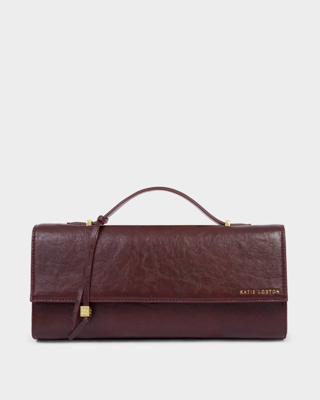 Katie Loxton Alma Patent Crackle Clutch Cherry
