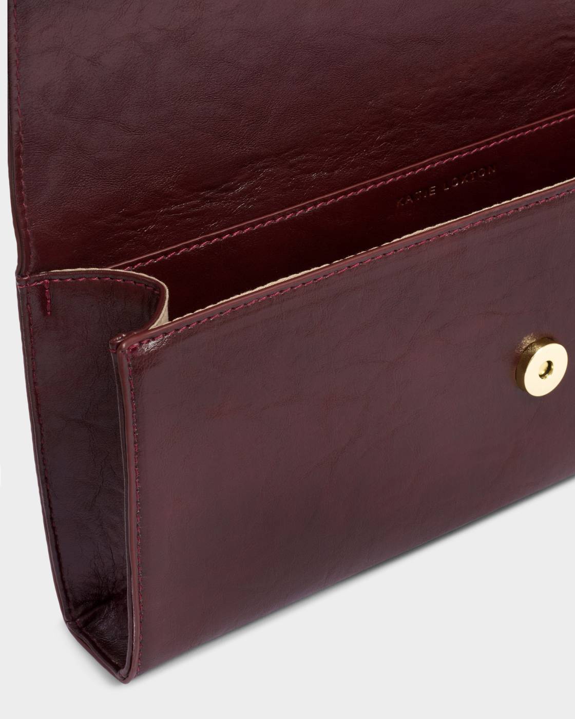 Katie Loxton Alma Patent Crackle Clutch Cherry